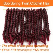 8 Packs Short Bob Spring Twist Crochet Hair 6Inch Pretwisted Passion Twist Hair Pre Looped Crochet Braids Hair For Women - TBUG# - 查看 6