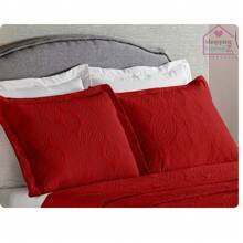 Kit With 2 Alice Quilted Protective Pillowcases - Red - View 1