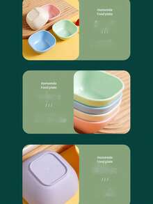 3件套方形碗套装商用火锅调料盘烧烤蘸酱盘小吃甜品盛菜碗餐厅用餐用圣诞礼物 - 彩色 - 查看 5