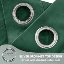 Ystyle 2 Piece Velvet Indoor Curtains, Modern Bedroom Blackout Curtains With Eyelets, Cold Insulating Thermal Curtain For Living Room Lounge Children's Room - Dark Green - View 5