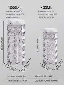 1 đèn ngủ tạo độ ẩm pha lê - Ánh sáng xung quanh dịu nhẹ và êm dịu, máy lọc không khí mini, có thể sử dụng làm đèn ngủ USB, đèn bàn, đèn tạo không khí pha lê. Thích hợp cho gia đình, phòng ngủ, văn phòng và các dịp lễ. - trắng - Xem 6
