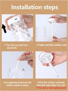 1 đèn ngủ tạo độ ẩm pha lê - Ánh sáng xung quanh dịu nhẹ và êm dịu, máy lọc không khí mini, có thể sử dụng làm đèn ngủ USB, đèn bàn, đèn tạo không khí pha lê. Thích hợp cho gia đình, phòng ngủ, văn phòng và các dịp lễ. - trắng - Xem 5
