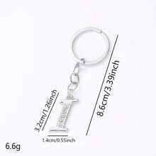 1 pièce Porte-clés pendentif en métal avec 26 lettres strass, style coréen minimaliste. Porte-clés de voiture, accessoire de sac à la mode, petit cadeau, cadeau pour elle, cadeau pour femme
