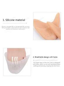 2pcs Silicone Half Toe Pads For Women, Forefoot Cushions For High Heels, Dance Shoes, Shock Absorbing, Anti-Slip Foot Protector