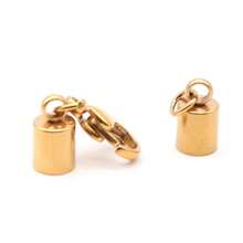 1pc Stainless Steel Leather Connection Clasps Round Hole 1.5-10mm Bracelet Necklace End Cap Connection Hooks DIY Jewelry Making