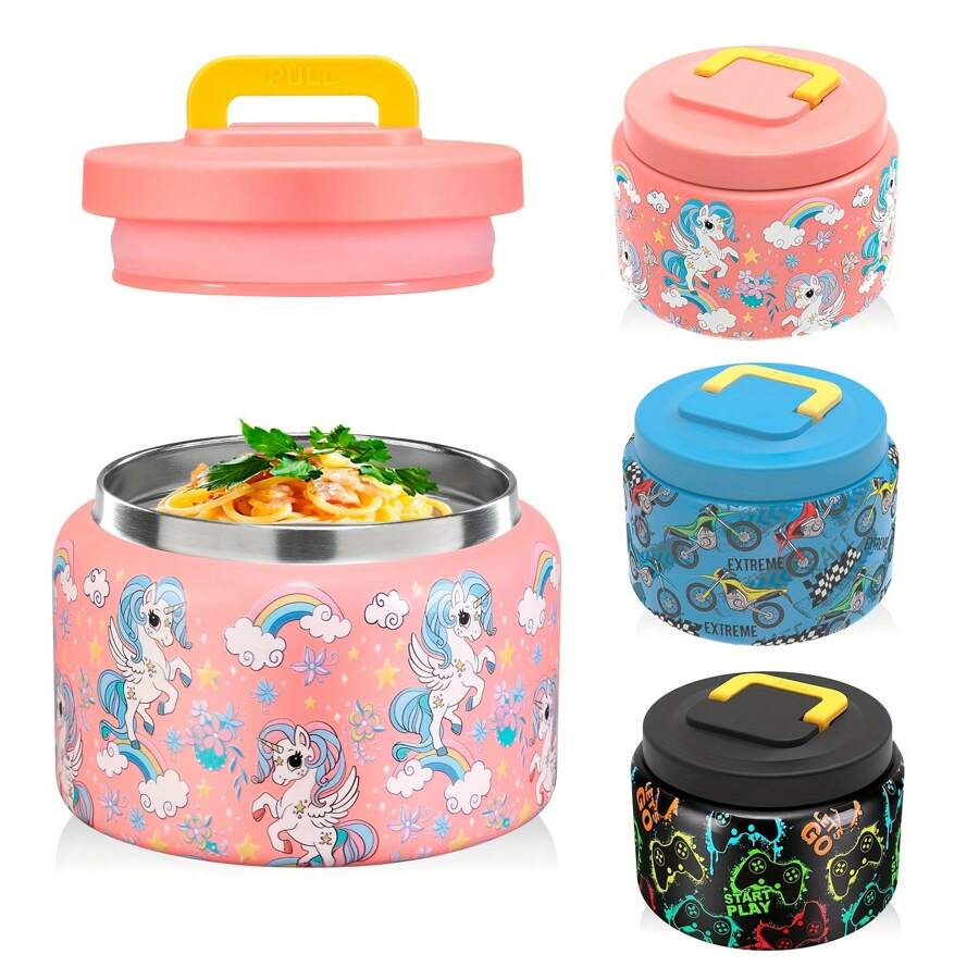 1 Stück 8oz auslaufsicherer Edelstahl Suppenbehälter, wiederverwendbarer tragbarer Lunchbehälter für Schule, Camping, Picknick, Klassenzimmer, Küchenorganisation - Verschiedenfarbig - Übersicht 1