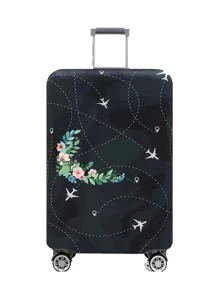 18-32Inch Luggage Cover Personal Tailor Custom Name Pattern Flower Series Elastic Suitcase Cover For 18 To 32 Inch Travel Case Cover Aircraft Pattern Anti-Scratch Protector Case Personalized Protector Cover Travel Suitcase Cover Protective Cover Dustproof Cover Trolley Case Luggage Dust Cover Travel Accessories - Black - View 8