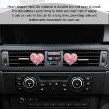 2 件闪光水晶心形汽车出风口香薰夹，汽车空调出风口装饰夹，汽车装饰配件，汽车出风口装饰，情人节礼物，情人节汽车装饰 - 均碼 - 查看 5