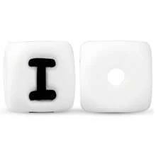 10 pezzi/26 pezzi Perline in silicone da 12 mm con base bianca e lettere nere per realizzare bracciali, portachiavi fai-da-te e per la creazione di gioielli