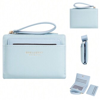 Portefeuille élégant et raffiné avec boucle en peau de litchi, multifonction, grande capacité, fermeture éclair portable. Porte-cartes étudiant mignon et pratique. Porte-monnaie de jeune femme avec cadeau convenant aux étudiants