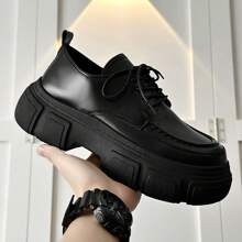 Nouveaux mocassins à semelle épaisse en PU doux pour hommes, derbies confortables, chaussures casual pour le bureau