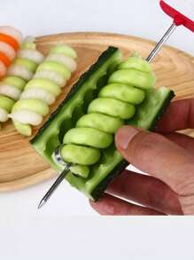 1 cái Rau Xoắn ốc Dao Công cụ chạm khắc Khoai tây Củ cà rốt Quả dưa chuột Xa lát Thủ công Xoắn ốc Đinh ốc Máy cắt lát Đồ dùng để cắt - Bạc - Xem 1