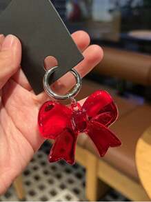 1 件男女通用时尚简约亚克力蝴蝶结钥匙扣透明吊坠包饰圣诞礼物感恩节 Y2K 复古情人节