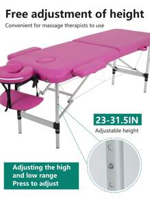Solon&Facial Care Spa Lash Bed, Portable Massage Bed, Long Foldable Tattoo Bed - Pink - View 3