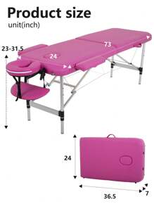 Solon&Facial Care Spa Lash Bed, Portable Massage Bed, Long Foldable Tattoo Bed - Pink - View 4