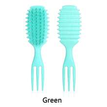Wet Curly Hair Brush, Defining Curl Hairbrush Soft Nodes Massage, Detangling Black People Round Detangler, Trident Brushes Reduce Hair Pulling & Curl Separation, Shaping And Styling Tools For Women Men Girls - Multicolor - View 12