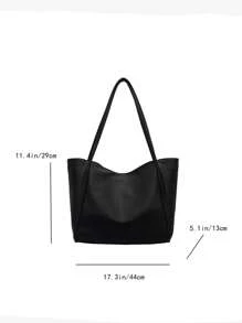 Geantă tote ocazională de mare capacitate din piele moale la modă - culoare solidă, vintage, modă, high-end, școală/muncă/vacanță prietenoasă pentru femei