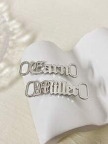Personalized Name Shoe Buckle In Silvery Custom 1 Pair Shoelace Clips Lace Decoration Charm Shoe Jewelry Accessories Stainless Steel Shoe Buckle Personalized Shoelace Decoration Clips For Her Him Birthday Gifts Christmas Gifts,School Supplies,Back To School,School Gift,For Office,For School,For Classroom,For Teacher Gifts,For University,For Colleague,For Dorm Rooms,For Teacher,For Boys And Girls,For Teenagers,Junior High School Students,Middle School Students,High School Senior High School Students,College Students,University Students,Freshman,Sophomore,Underclassmen