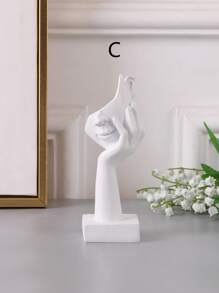 1pc Đồ trang trí thủ công bằng Polyresin, Thiết kế hình hiện đại Đồ trang trí cho phòng khách Quà tặng tốt nhất - trắng - Xem 17