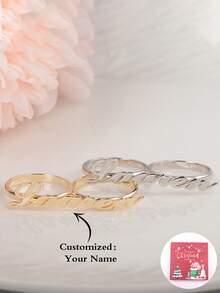 Nhẫn đôi theo phong cách Châu Âu khắc tên đơn cá nhân, quà tặng cho Ngày của Cha, Ngày của Mẹ, Ngày lễ tình nhân, Sinh nhật, Kỷ niệm, Bạn bè, Tốt nghiệp, Giáng sinh, Quà tặng gia đình cao cấp - Hộp quà giáng sinh màu đỏ - Xem 12