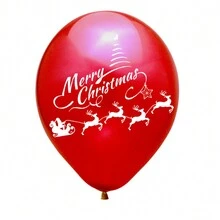 24 globos navideños de 12 pulgadas con diseños de Papá Noel, renos, trineo, copos de nieve y árbol de Navidad, decoración festiva para fiestas de Navidad y Halloween - Multicolor - Ver 4