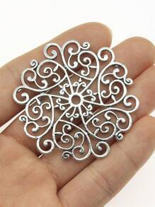 2 件/包 55x52 毫米曼陀罗图案吊坠，适用于 DIY 珠宝制作 DIY 耳环、项链、手链、钥匙扣制作