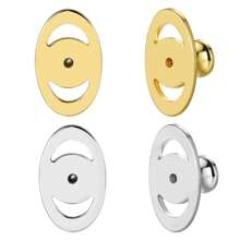 Earring Lifter Backs, Button Pierced Earring Backs For Droopy Ears Large Locking Earring Support Backings Replacements For Heavy Earrings Flat Earring Backers For Studs