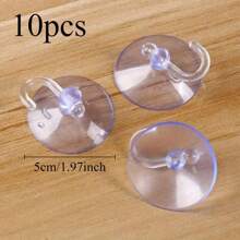 10cs Transparent Sucker Hook, Powerful Sucker Bracket, Plastic Hook, Silicone Material, Easy To Install, Suitable For Kitchen, Bedroom, Bathroom, Living Room, Shop Glass, Windows, Smooth Walls. Car Glass Hook. Store And Hang Small Objects. Reusable - White - View 14
