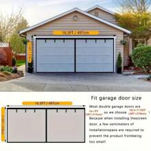 Garage Door Screen 1-Piece Magnetic Garage Door Curtain Adjustable Mosquito Net Size: 157 Inches * 78 Inches Classic Mesh Curtain With Full-Frame Hook-And-Loop Installation For Easy Setup. No Drilling Required. Home Insect Protection - Dust Control - UV Protection. Features LIAMST Hook-And-Loop Tape For Installation In Minutes-Convenient And Quick. Additional Pins Enhance Security And Durability. The Included 6 Magnetic Tape Tools Facilitate Vehicle Access While Preventing The Door Screen's Central Magnets From Being Attracted When Metal Garage Doors Automatically Close Or Open. LIAMST Utilizes Premium Anti-Oxidant Fiberglass Material. Magnetic Mesh Doors With Full-Frame Hook-And-Loop Tape Serve As A Replacement For Fixed Screens, Suitable For Front Doors, Back Doors, Indoor/Outdoor Use, Entrances, Patios, Balconies, Porches, Glass Surfaces, And More. - Black - View 4