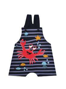 2-Piece Set Of Overalls And Summer Bodysuit For Boys - Màu xanh hải quân - Xem 2
