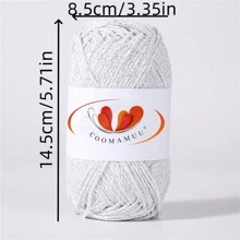 1pc 100g Silver Thread Hollow  Yarn For DIY Hand-Knitting Bags, Hats, Textile Crafts, Shiny Linen Thread - Multicolor - View 2