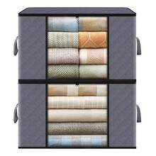 Große Aufbewahrungsbox aus Stoff, mit transparenten Fenstern, zusammenklappbare Reißverschluss-Aufbewahrungsbox für Kleidung, feuchtigkeitsbeständig für Zuhause, Kleidersortierung, Schulanfang Schlafzimmer Aufbewahrungstasche, Wohnheim-Notwendigkeiten, universitärer Fakultätsraum-Organisation, Spielzeug-Aufbewahrung, Quilts-Aufbewahrung