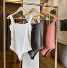 Kit 3 Body Bori Women's Tank Top Thick Strap Basic Casual Blogger Suplex Various Colors - B/M/灰色 - 查看 2