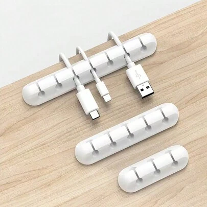 Organizador de cable de carga de teléfono, sujetador de clips de cable para escritorio, accesorios ordenados de escritorio para cable de datos y auricular