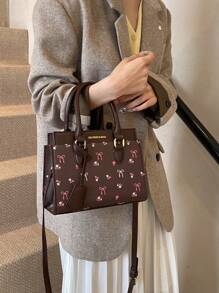 BELLEBORG Printed Tote & Shoulder Bag For Women - Coffee Brown - View 9