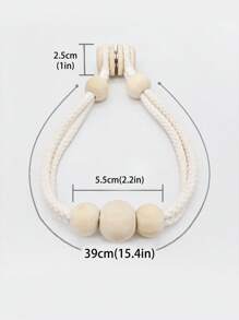 1pc/2pcs Boho Magnetic Curtain Tiebacks Elegant Curtain Accessories Decorative Tie Ropes Gifts Birthday Graduation - Beige - View 3