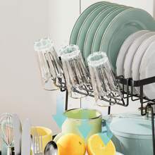 双层厨房碗碟晾干架，餐具架，大容量节省空间，厨房配件
