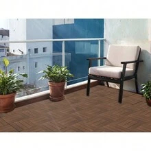 35 Pack 12"X12" Light Coffee Plastic Composite Deck Tiles, Composite Decking Resist Rust, Water, Weather, Indoor&Outdoor, Easy To DIY & Maintain, Ideal For Patios, Balconies, Rooftops, Decks