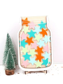 1pc Wooden Star Reward Jar, Smiling Face Scoring Token Jar For Learning Self-Discipline And Attendance Tracking - Multicolor - View 7