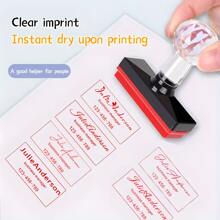 Customizable Signature Stamp, Self-Inking Automatic Stamp, Personalized Advertising Stamp, Custom Name Engraved Stamp, Light-Sensitive Portable Personal Customized Automatic Stamper Back To School - 2.5x5cm/0.98x1.96in - View 4