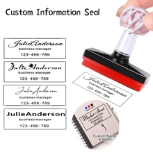 Customizable Signature Stamp, Self-Inking Automatic Stamp, Personalized Advertising Stamp, Custom Name Engraved Stamp, Light-Sensitive Portable Personal Customized Automatic Stamper Back To School - 2.5x5cm/0.98x1.96in - View 1
