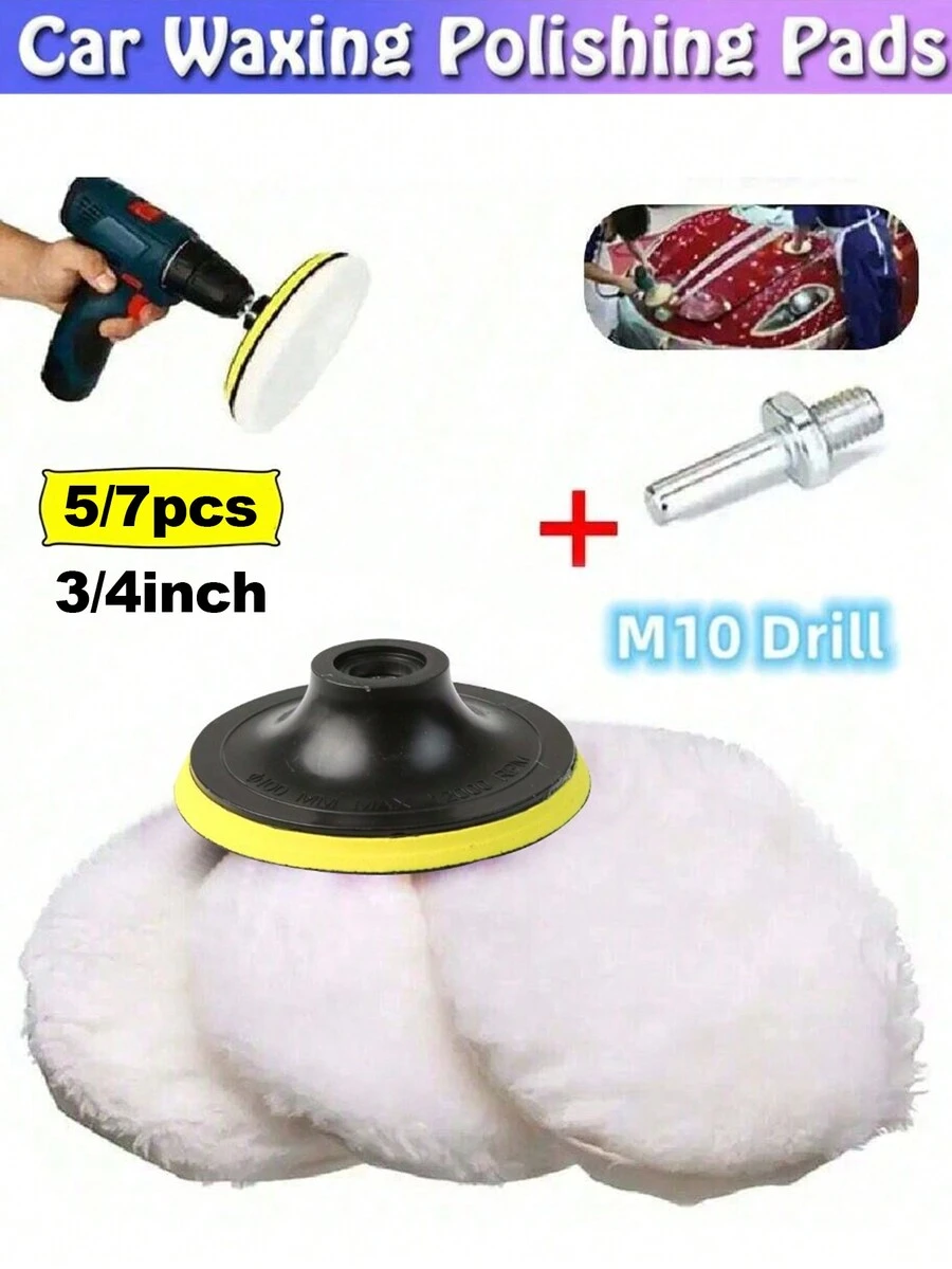 5/7 chiếc/bộ 3/4 inch đánh bóng xe hơi sáp đánh bóng bánh xe đánh bóng bộ dụng cụ đánh bóng xe hơi cho đầu nối khoan M10/M14 chăm sóc sơn xe tạo kiểu xe hơi - Màu be - Xem 1