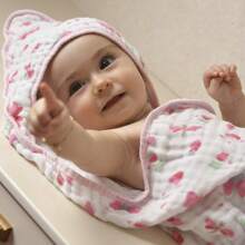 Bublim Soft 2 Layer Baby Bath Towel - Màu Hồng baby - Xem 4