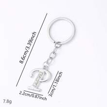 1 pièce Porte-clés pendentif en métal avec 26 lettres strass, style coréen minimaliste. Porte-clés de voiture, accessoire de sac à la mode, petit cadeau, cadeau pour elle, cadeau pour femme
