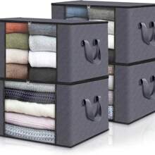 Große Aufbewahrungsbox aus Stoff, mit transparenten Fenstern, zusammenklappbare Reißverschluss-Aufbewahrungsbox für Kleidung, feuchtigkeitsbeständig für Zuhause, Kleidersortierung, Schulanfang Schlafzimmer Aufbewahrungstasche, Wohnheim-Notwendigkeiten, universitärer Fakultätsraum-Organisation, Spielzeug-Aufbewahrung, Quilts-Aufbewahrung