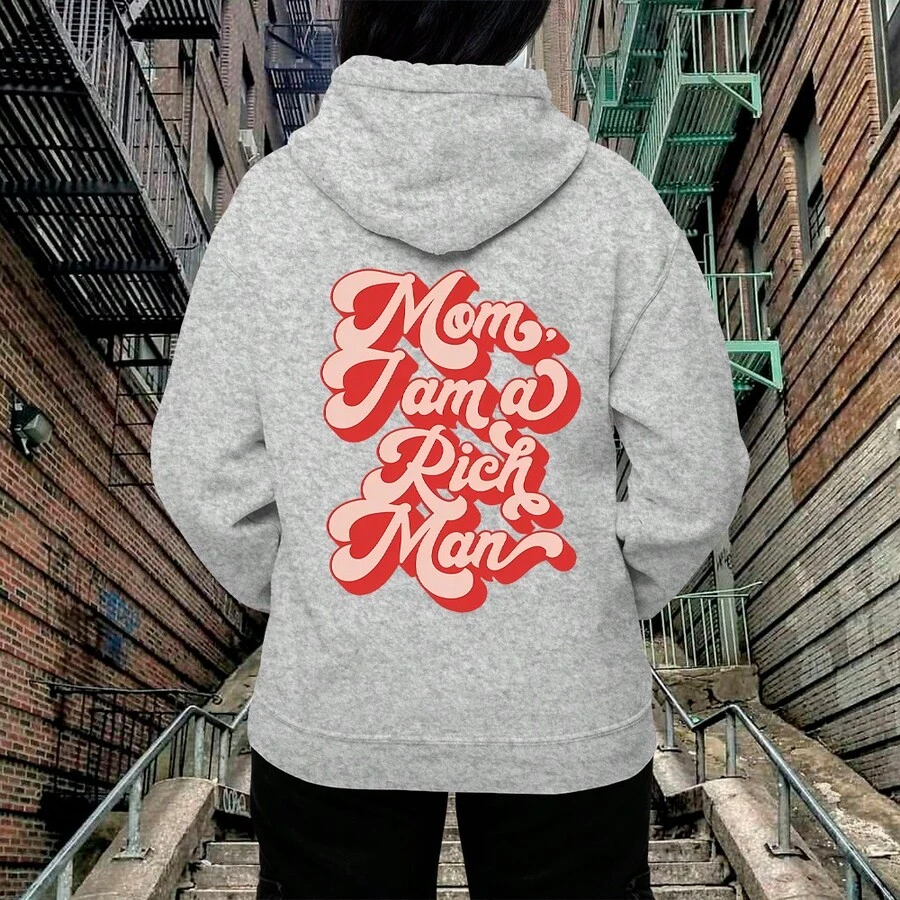 Women's Printed Cotton Kangaroo Sweatshirt For Training - 灰色 - 查看 1