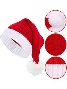3pcs Family Matching Knitted Christmas Hats, For Christmas, Parties, Daily Wear, Warm