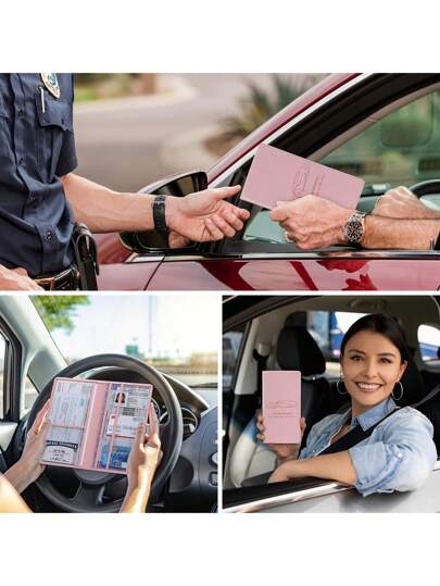 Porta-documentos de couro sintético premium para carro - Organizador estiloso para homens e mulheres - Armazena com segurança seguros, registro e manuais - Pronto para porta-luvas, durável e compacto