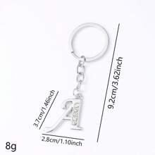 1 pièce Porte-clés pendentif en métal avec 26 lettres strass, style coréen minimaliste. Porte-clés de voiture, accessoire de sac à la mode, petit cadeau, cadeau pour elle, cadeau pour femme
