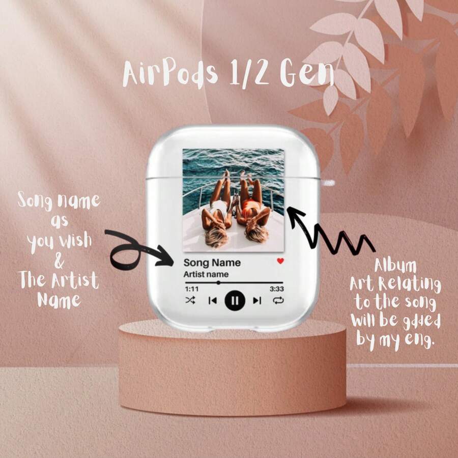 Custom Music Plaque AirPods Case Album Cover Compatible With Airpods 1
